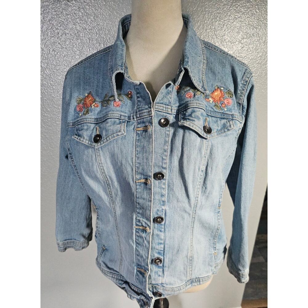 Axcess stretch embroidered jean jacket
